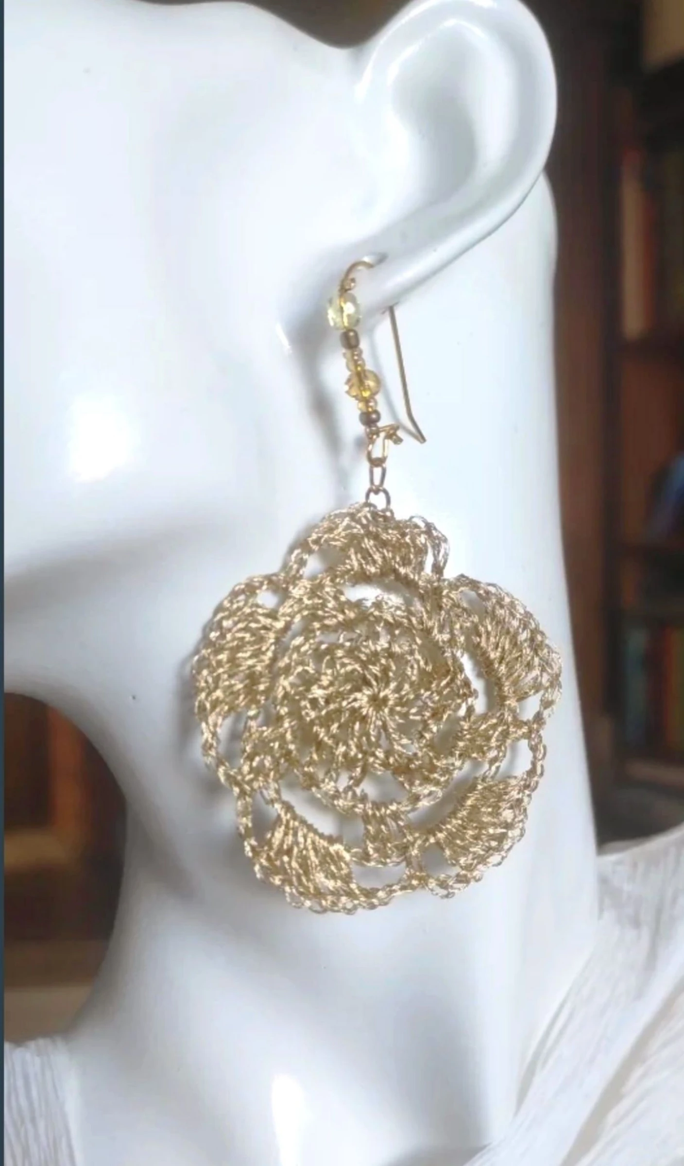 Gold Thread #XXL crochet earrings – photo 6